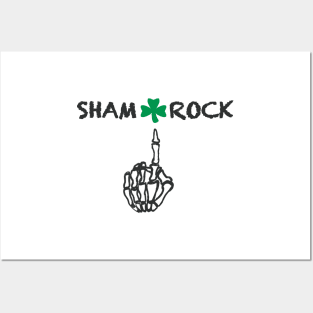 Shamrock skeleton hand Posters and Art